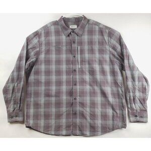 Gander Mountain Guide Series Shirt Mens 2XL Gray Plaid Long Sleeve Button-Up